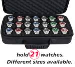 Factory Wholesale Custom 21 slots watch storage box, portable hard watch travel bag - Image 2