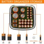 Factory Wholesale Custom Battery Organizer Hard Case, Batteries Carrying Holder Container - Holds 34 Various Sizes AA AAA 9V C D Batteries - Image 2